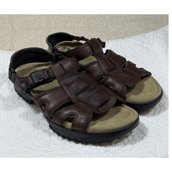 Teva Men\'s 11 Brown Fisherman Waterproof Leather Hiking Sandals Outdoor Trail main image 11